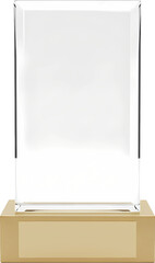 Blank Gold and Crystal Trophy Plaque for Awarding Achievement and Success