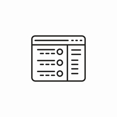 website layout icon icon sign vector