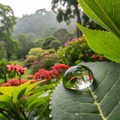 ecosystem water drop nature background for earth