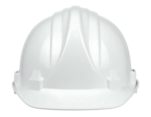 White safety hard hat, top view