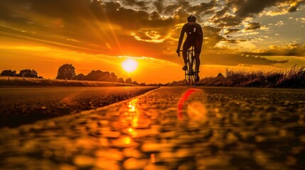 Cycling Journey Sunset Photos