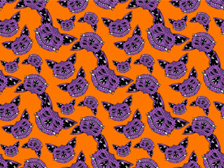 bat cartoon halloween illustration monster pattern seamless sticker