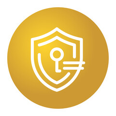 Golden security icon set, Padlock shield icon illustration, Keyhole lock symbol, Premium cybersecurity icon collection, Minimalist gold security icons, UI UX security symbols