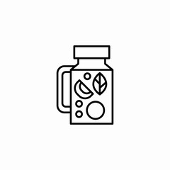 infused water in jar icon sign vector