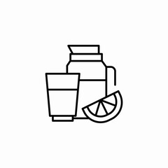 juice pitcher lemon icon sign vector