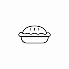 pie dish dessert icon sign vector