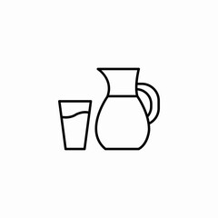 pitcher with glass icon sign vector