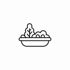 salad bowl healthy food icon sign vector