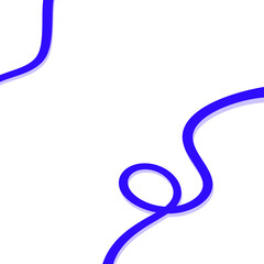 Neon blue squiggle a modern abstract accent piece for digital art against transparent background