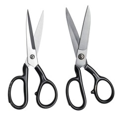 Two pairs of black-handled scissors
