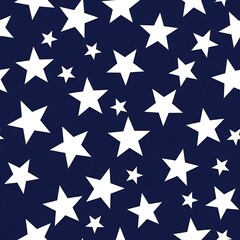A repeating pattern of white stars on a deep navy blue background creates a captivating visual texture.
