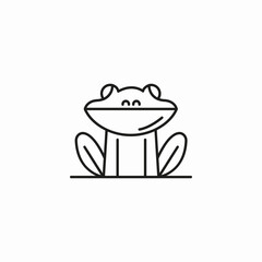 happy cartoon frog icon sign vector