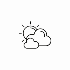 sun and clouds icon sign vector