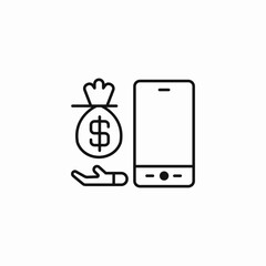 mobile money transfer icon sign vector