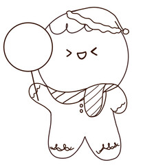 Cute Gingerbread Hands drawn PNG.