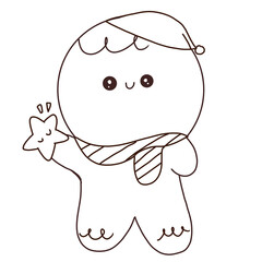 Cute Gingerbread Hands drawn PNG.