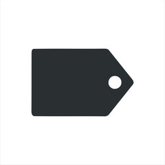 Black glyph price tag icon with white background. Clean and simple vector illustration, ideal for e-commerce, retail, discount labels, sales, and shopping apps. Perfect for use 
