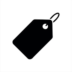 Black glyph price tag icon with white background. Clean and simple vector illustration, ideal for e-commerce, retail, discount labels, sales, and shopping apps. Perfect for use 