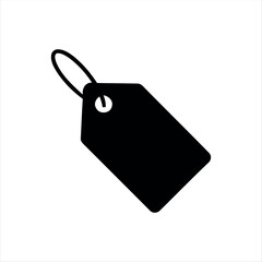 Black glyph price tag icon with white background. Clean and simple vector illustration, ideal for e-commerce, retail, discount labels, sales, and shopping apps. Perfect for use 