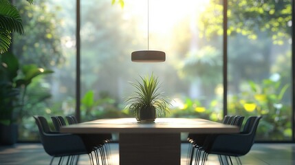 Blurred Conference Room with Table & Chairs Ã¢Â?Â" Professional Business Meeting Environment