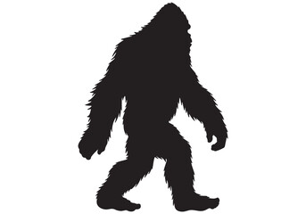 Fototapeta premium Bigfoot Sasquatch Yeti Silhouette Walking Mythical Creature Legend
