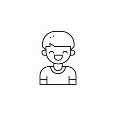 happy smiling boy icon sign vector