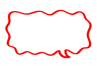 赤いマーカーラインで描いた吹き出しのイラスト