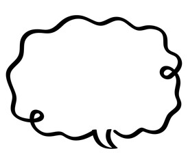黒い線で描いたシンプルな吹き出しイラスト