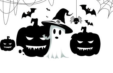 set of halloween elements png transparent