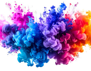 Vibrant swirling colors explode in a colorful cloud