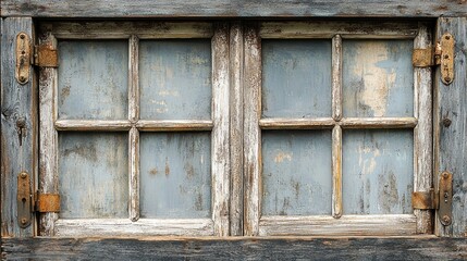 Aged and Weathered Wooden Window with Rustic Charm for a Vintage Architecture and History Concept