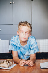 Naklejka premium handsome boy with blue eyes, blond