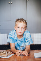 Naklejka premium handsome boy with blue eyes, blond