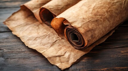 Aged Crumpled Parchment Paper Roll for Vintage Feel, Adding a Touch of Nostalgic Charm