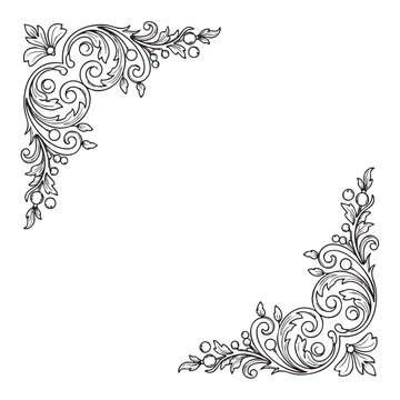 Abstract floral frame background with decorative vector design
