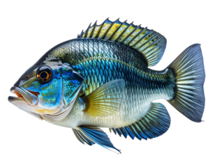Close-up profile view of a vibrantly colored fish