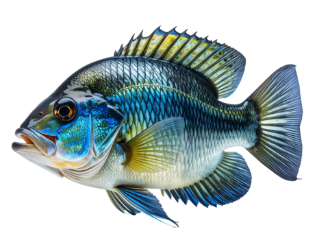 Close-up profile view of a vibrantly colored fish