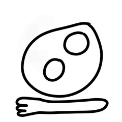 目玉焼き、フォーク、朝ごはん、夕ご飯