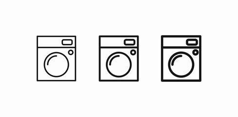 front-loading washing machine icon sign vector