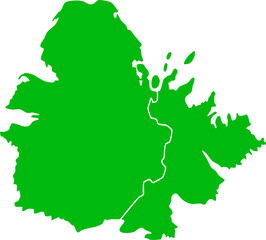 Simplified Green Map of Antigua and Barbuda: Clean, Modern, Geographic Vector Illustration.

