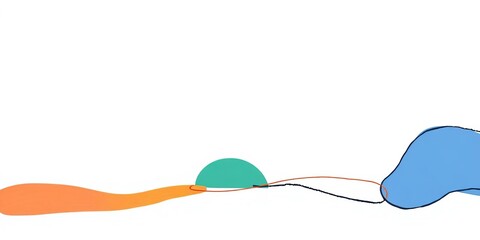 Abstract hand-drawn shapes on a neutral horizontal background Modern vector illustration, vector, minimal