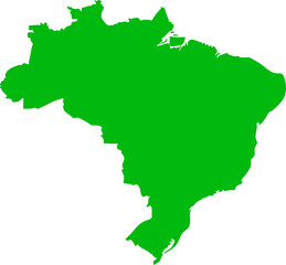 Bold Green Outline Map of Brazil: Simple, Clean, and Informative Geographic Vector Illustration

