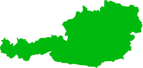 Fototapeta premium Austria: Simple Green Outline Map, Geographic Location, Vector Illustration