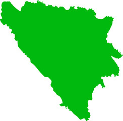Green Outline Map of Bosnia and Herzegovina: Simple, Clean, and Informative Geographic Vector Illustration.

