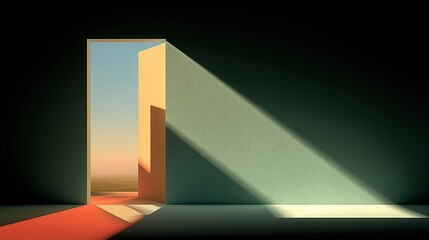 Obraz premium Light Streaming Through an Open Doorway