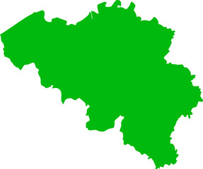Fototapeta premium Bold Green Outline Map of Belgium: Simple, Clean, and Modern Geographic Vector Illustration