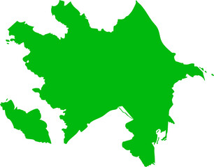 Azerbaijan: Green Map Outline, Simple, Clean, Modern Geographic Vector Illustration
