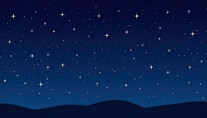 Naklejka premium Starry night sky over dark hills (2)