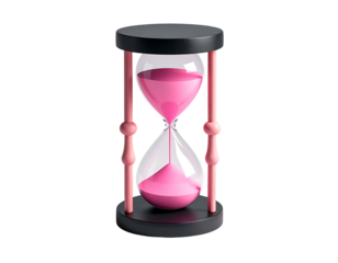 Pink hourglass, 3D rendering