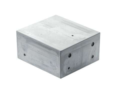 Light gray concrete block, rectangular, with holes